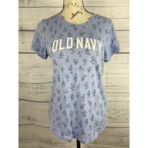 Old Navy Everywhere Slub Tee Shirt Womens XS Floral Short Sleeves Crew Cotton